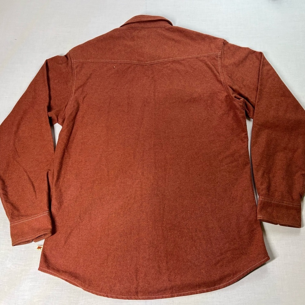 Dakota Grizzly Western Pearl Snap Shacket Mens XL Rust Orange - Picture 12 of 12